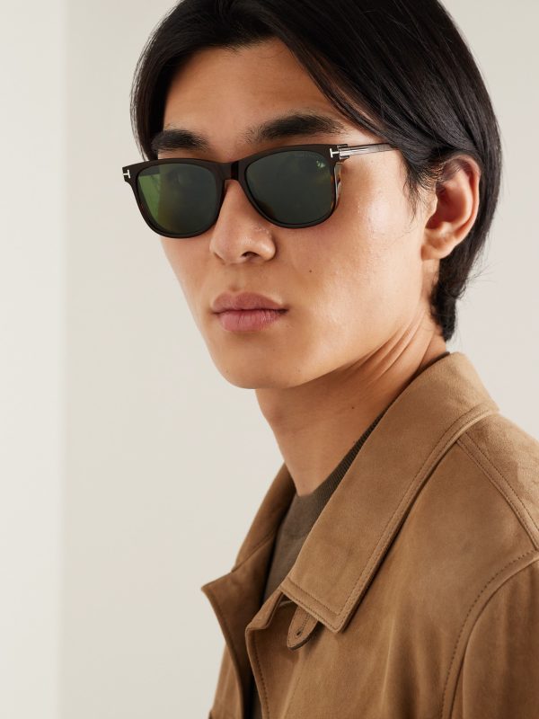Sinatra D-Frame Tortoiseshell Acetate and Silver-Tone Sunglasses - OU Sinatra D-Frame Tortoiseshell Acetate and Silver-Tone Sunglasses - OU