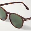 Lewis Round-Frame Tortoiseshell Acetate Sunglasses - CU