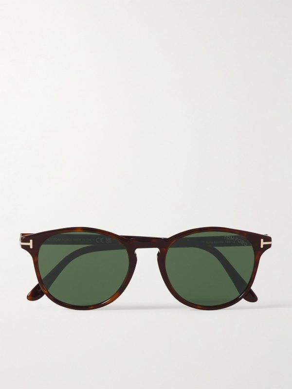 Lewis Round-Frame Tortoiseshell Acetate Sunglasses