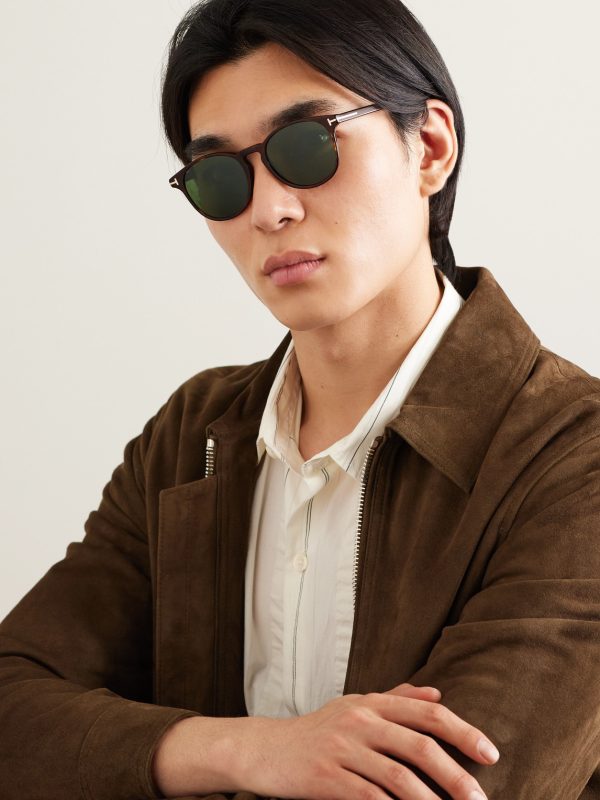 Lewis Round-Frame Tortoiseshell Acetate Sunglasses - OU