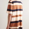 + Paula's Ibiza Striped Cotton and Linen-Blend Piqué Polo Shirt - BK + Paula's Ibiza Striped Cotton and Linen-Blend Piqué Polo Shirt - BK