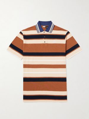 + Paula's Ibiza Striped Cotton and Linen-Blend Piqué Polo Shirt + Paula's Ibiza Striped Cotton and Linen-Blend Piqué Polo Shirt