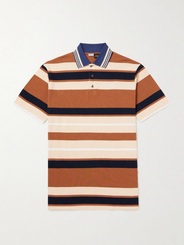 + Paula's Ibiza Striped Cotton and Linen-Blend Piqué Polo Shirt + Paula's Ibiza Striped Cotton and Linen-Blend Piqué Polo Shirt