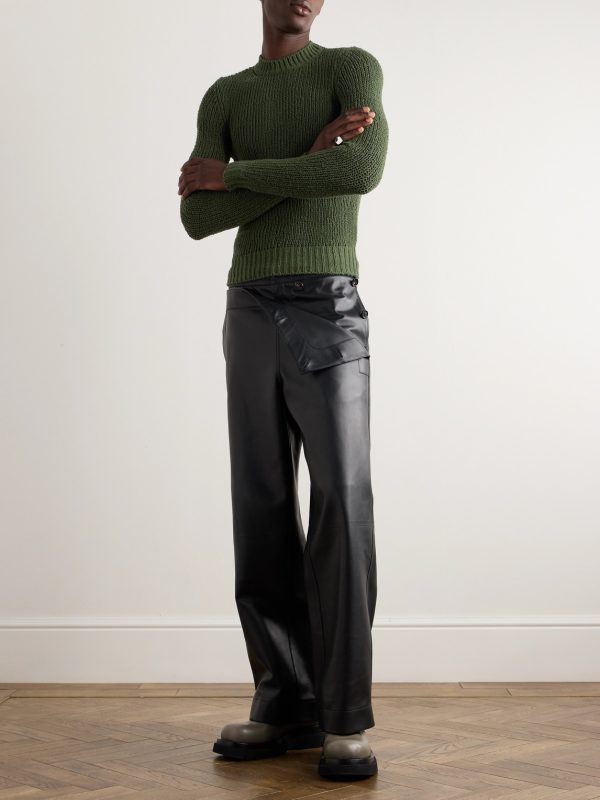 Cotton-Blend Bouclé Sweater - OU Cotton-Blend Bouclé Sweater - OU