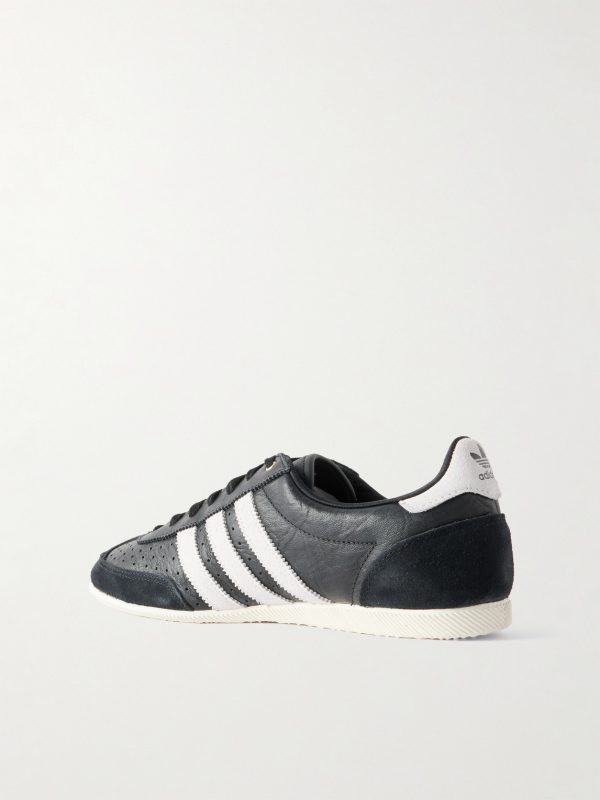 Japan Suede-Trimmed Tumbled-Leather Sneakers - BK Japan Suede-Trimmed Tumbled-Leather Sneakers - BK