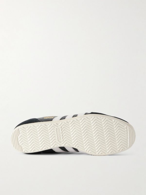 Japan Suede-Trimmed Tumbled-Leather Sneakers - E1 Japan Suede-Trimmed Tumbled-Leather Sneakers - E1