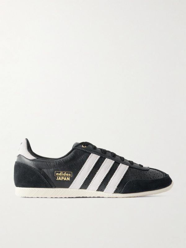 Japan Suede-Trimmed Tumbled-Leather Sneakers Japan Suede-Trimmed Tumbled-Leather Sneakers