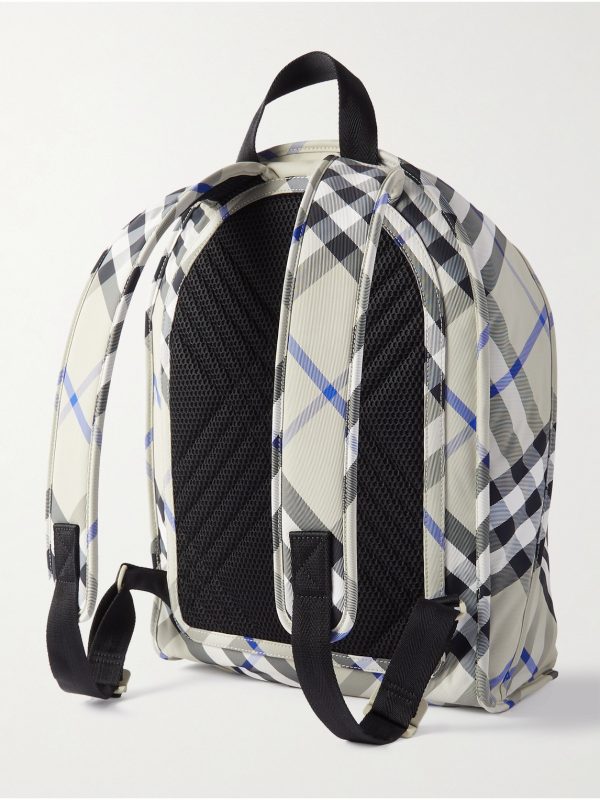 Checked Nylon-Twill Backpack - BK Checked Nylon-Twill Backpack - BK