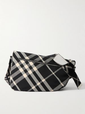 Large Shield Checked Jacquard Messenger Bag Large Shield Checked Jacquard Messenger Bag