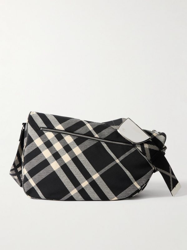 Large Shield Checked Jacquard Messenger Bag Large Shield Checked Jacquard Messenger Bag