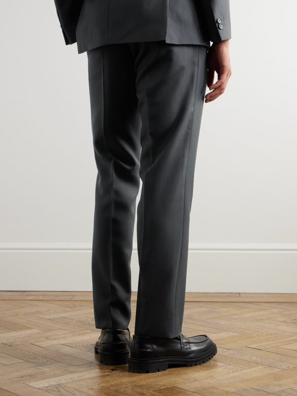 Straight-Leg Pleated Twill Suit Trousers - BK Straight-Leg Pleated Twill Suit Trousers - BK