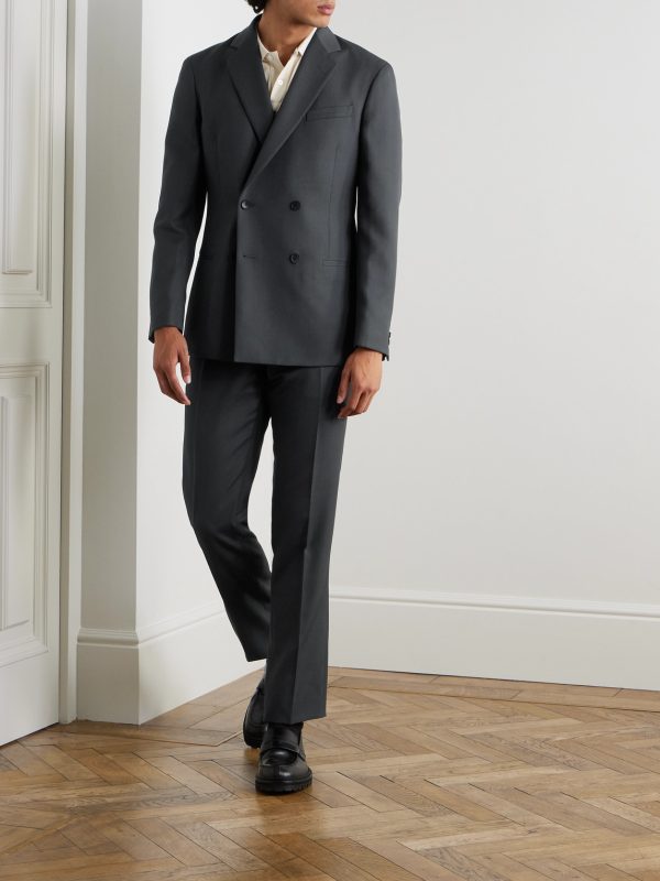 Straight-Leg Pleated Twill Suit Trousers - OU Straight-Leg Pleated Twill Suit Trousers - OU