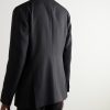 Double-Breasted Woven Suit Jacket - BK Double-Breasted Woven Suit Jacket - BK