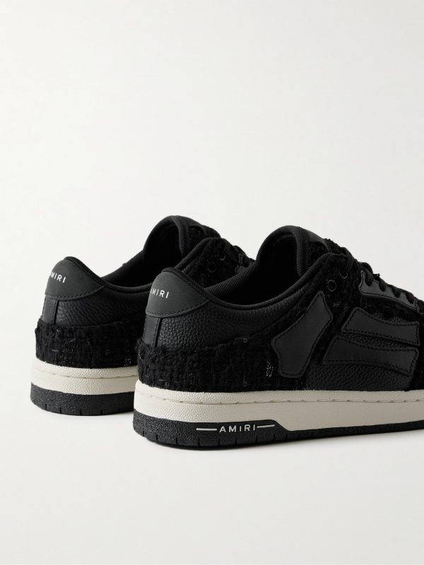Skel-Top Metallic Bouclé and Leather Sneakers - BK Skel-Top Metallic Bouclé and Leather Sneakers - BK