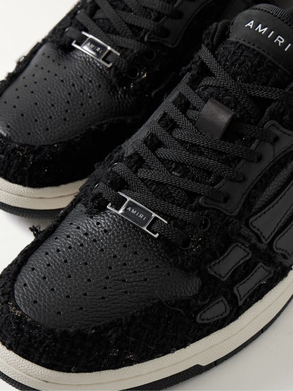 Skel-Top Metallic Bouclé and Leather Sneakers - CU Skel-Top Metallic Bouclé and Leather Sneakers - CU
