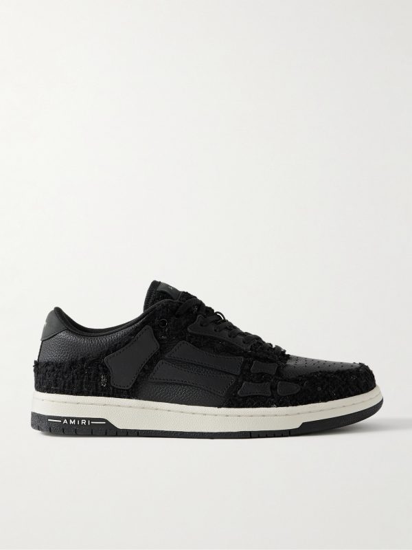 Skel-Top Metallic Bouclé and Leather Sneakers Skel-Top Metallic Bouclé and Leather Sneakers