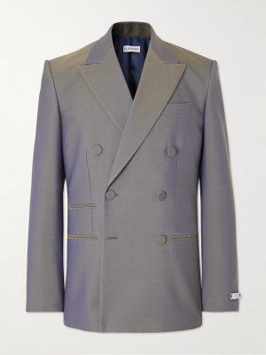 Double-Breasted Wool Suit Jacket