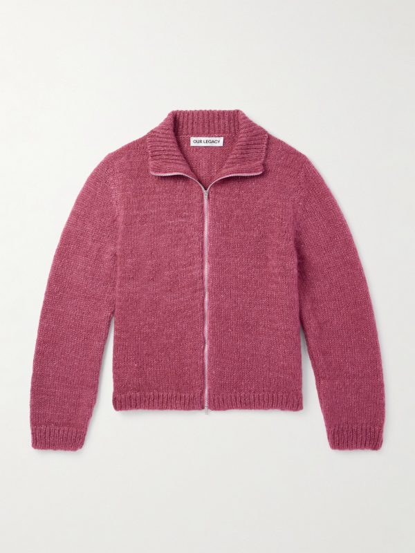 Float Mohair and Silk-Blend Zip-Up Cardigan