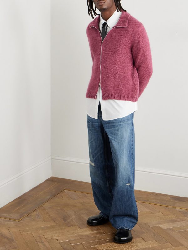Float Mohair and Silk-Blend Zip-Up Cardigan - OU