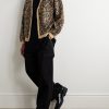 Leopard-Jacquard Brushed-Knit Cardigan - OU Leopard-Jacquard Brushed-Knit Cardigan - OU
