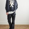 Logo-Print Cotton-Blend Jersey Sweatshirt - OU Logo-Print Cotton-Blend Jersey Sweatshirt - OU