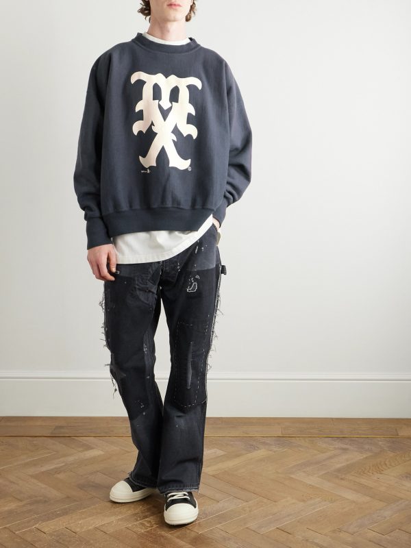Logo-Print Cotton-Blend Jersey Sweatshirt - OU Logo-Print Cotton-Blend Jersey Sweatshirt - OU