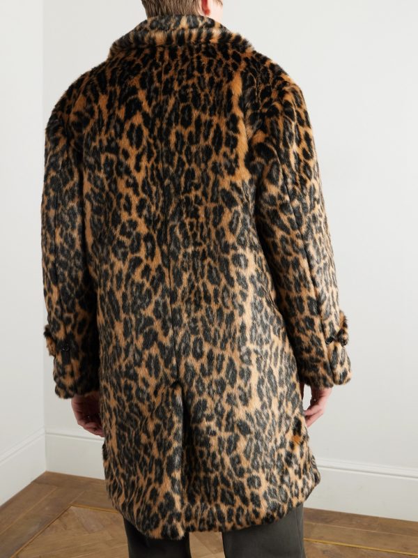 Padded Leopard-Print Plush Coat - BK Padded Leopard-Print Plush Coat - BK