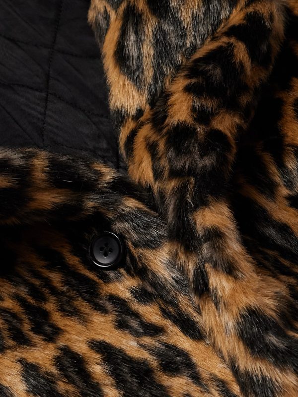 Padded Leopard-Print Plush Coat - CU Padded Leopard-Print Plush Coat - CU