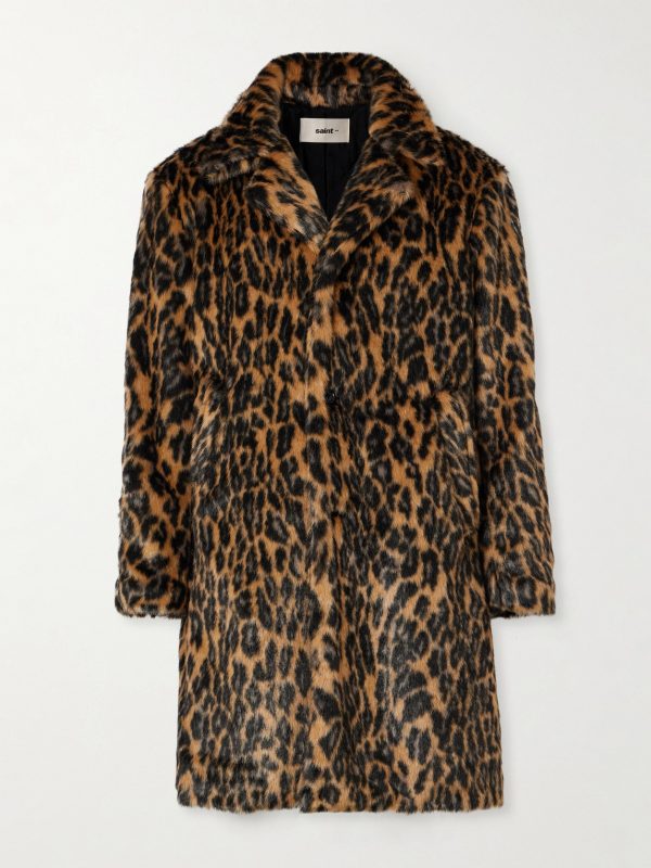 Padded Leopard-Print Plush Coat Padded Leopard-Print Plush Coat