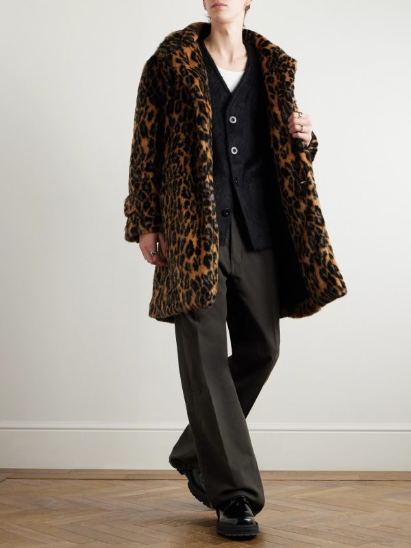 Padded Leopard-Print Plush Coat - OU Padded Leopard-Print Plush Coat - OU