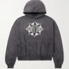 + Denim Tears Logo-Print Distressed Cotton-Jersey Hoodie