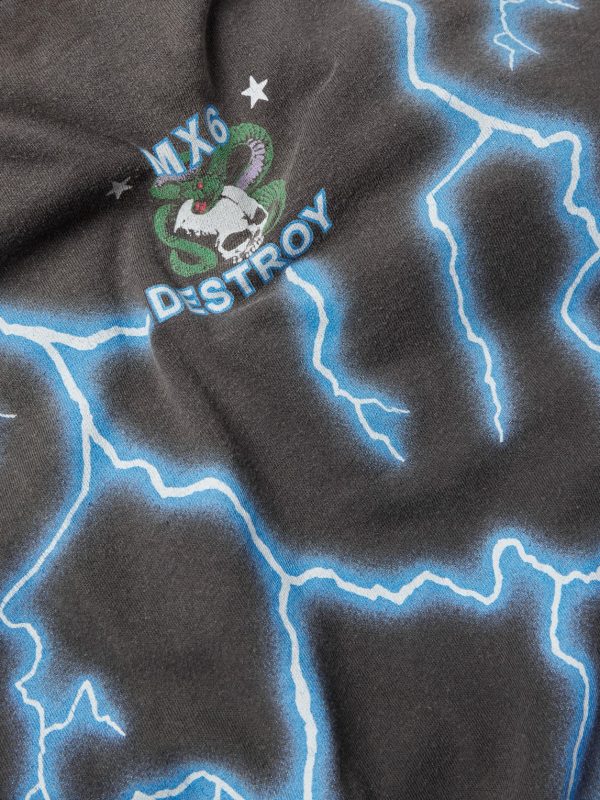 Skull & Thunderbolt Distressed Printed Cotton-Jersey T-Shirt - E1 Skull & Thunderbolt Distressed Printed Cotton-Jersey T-Shirt - E1