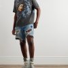 Skull & Thunderbolt Distressed Printed Cotton-Jersey T-Shirt - OU Skull & Thunderbolt Distressed Printed Cotton-Jersey T-Shirt - OU