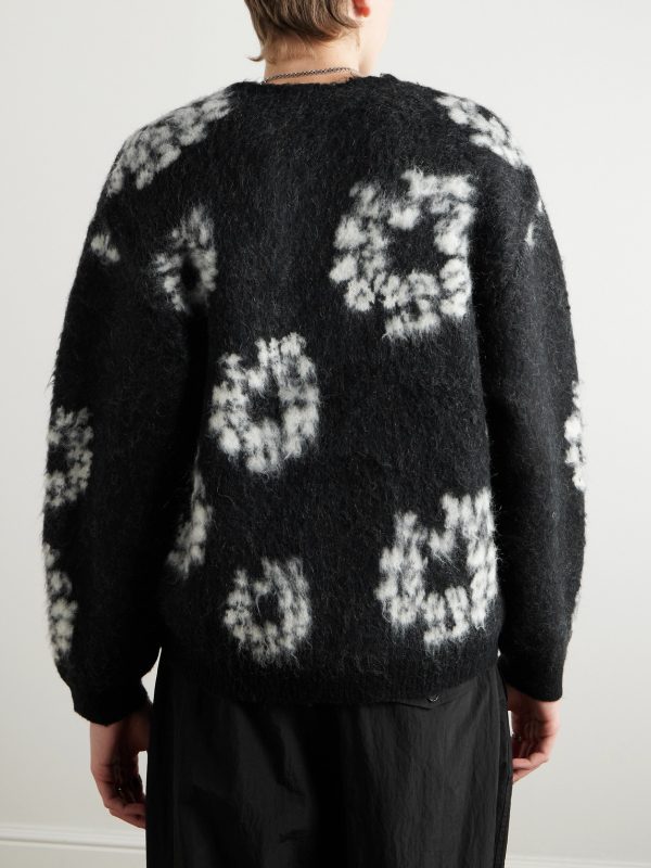 + Denim Tears Jacquard-Knit Cardigan - BK