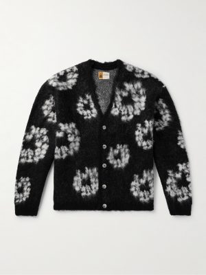 + Denim Tears Jacquard-Knit Cardigan + Denim Tears Jacquard-Knit Cardigan