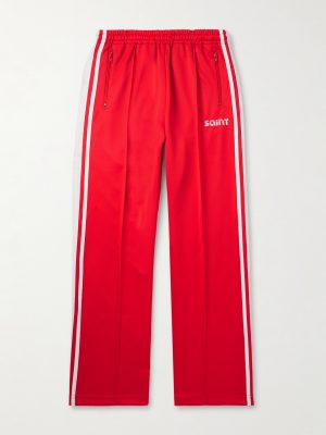 Straight-Leg Logo-Embroidered Striped Jersey Track Pants Straight-Leg Logo-Embroidered Striped Jersey Track Pants
