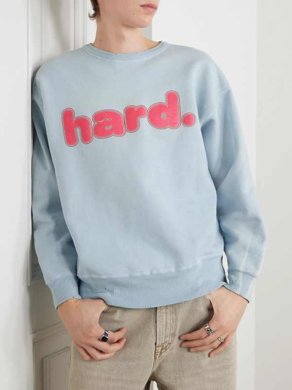 Distressed Printed Cotton-Jersey Sweatshirt - FR