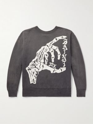 Distressed Printed Cotton-Jersey Sweatshirt Distressed Printed Cotton-Jersey Sweatshirt