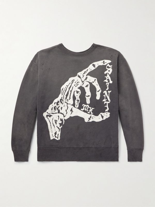 Distressed Printed Cotton-Jersey Sweatshirt Distressed Printed Cotton-Jersey Sweatshirt