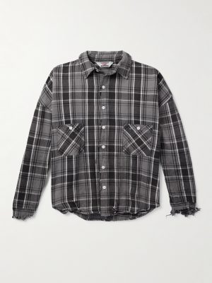 Distressed Checked Cotton-Flannel Shirt Distressed Checked Cotton-Flannel Shirt