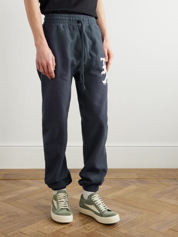 Tapered Logo-Print Cotton-Blend Jersey Sweatpants - FR Tapered Logo-Print Cotton-Blend Jersey Sweatpants - FR