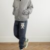 Tapered Logo-Print Cotton-Blend Jersey Sweatpants - OU Tapered Logo-Print Cotton-Blend Jersey Sweatpants - OU