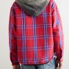 Jersey-Trimmed Padded Checked Cotton-Flannel Hooded Overshirt - BK Jersey-Trimmed Padded Checked Cotton-Flannel Hooded Overshirt - BK