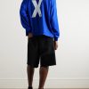 Logo-Embroidered Printed Appliquéd Mesh Polo Shirt - BK Logo-Embroidered Printed Appliquéd Mesh Polo Shirt - BK