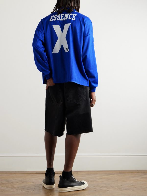 Logo-Embroidered Printed Appliquéd Mesh Polo Shirt - BK Logo-Embroidered Printed Appliquéd Mesh Polo Shirt - BK