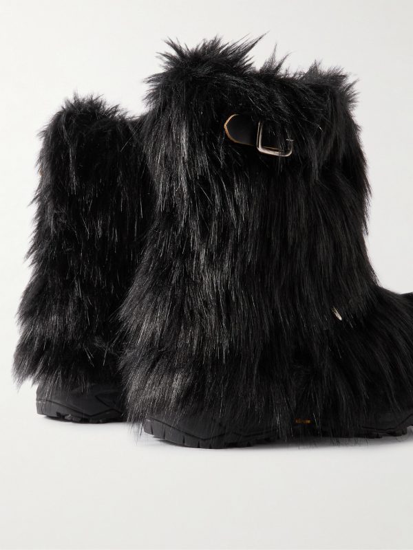 Faux Fur Biker Boots - BK Faux Fur Biker Boots - BK