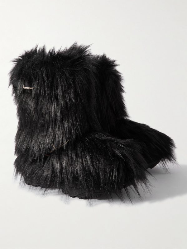 Faux Fur Biker Boots - FR Faux Fur Biker Boots - FR