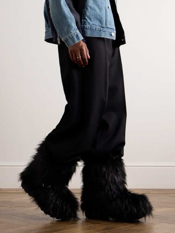 Faux Fur Biker Boots - OU Faux Fur Biker Boots - OU