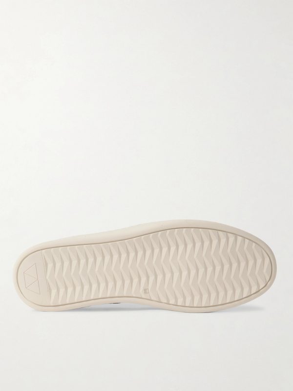 Leather-Trimmed Suede Slip-On Sneakers - E1