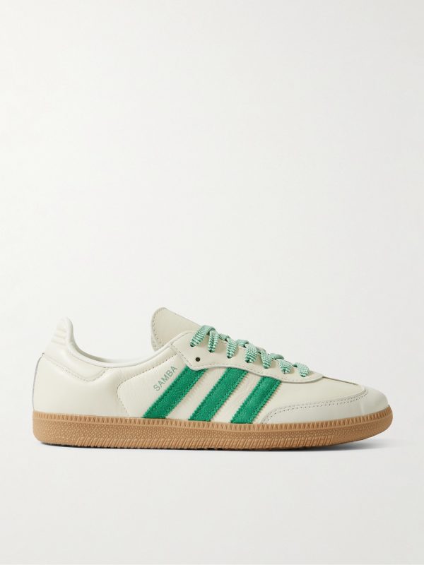 Samba OG Suede-Trimmed Leather Sneakers